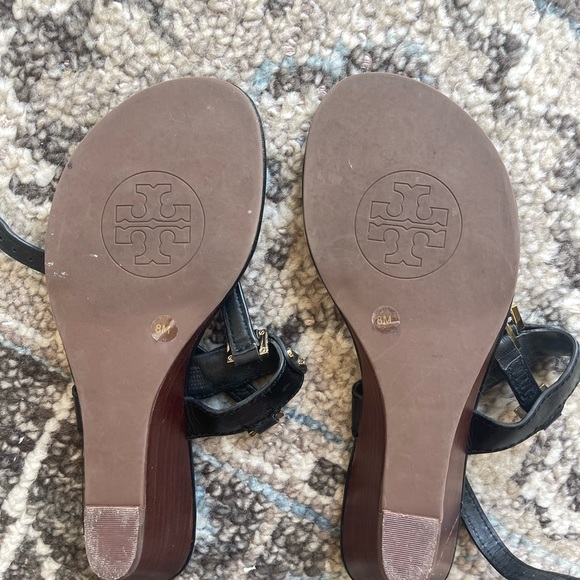 Tory Burch Leather Wedge Sandals - Picture 3 of 3